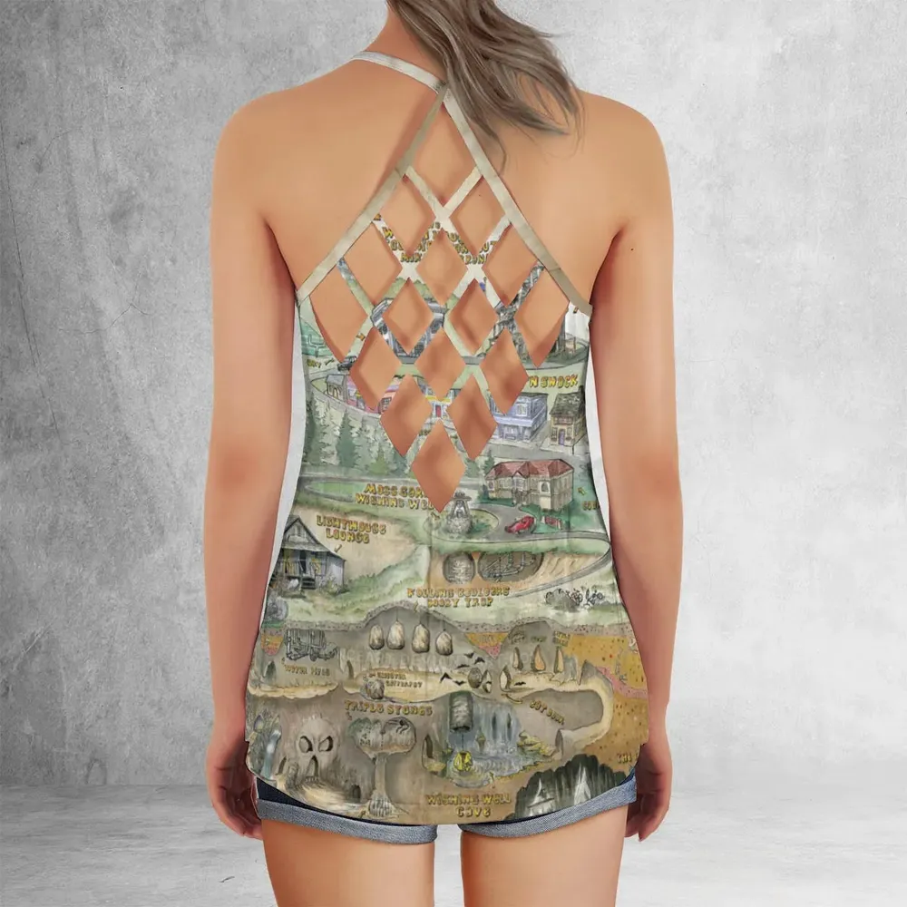 The Goonies Adventure Map Criss Cross Tank Top - 3