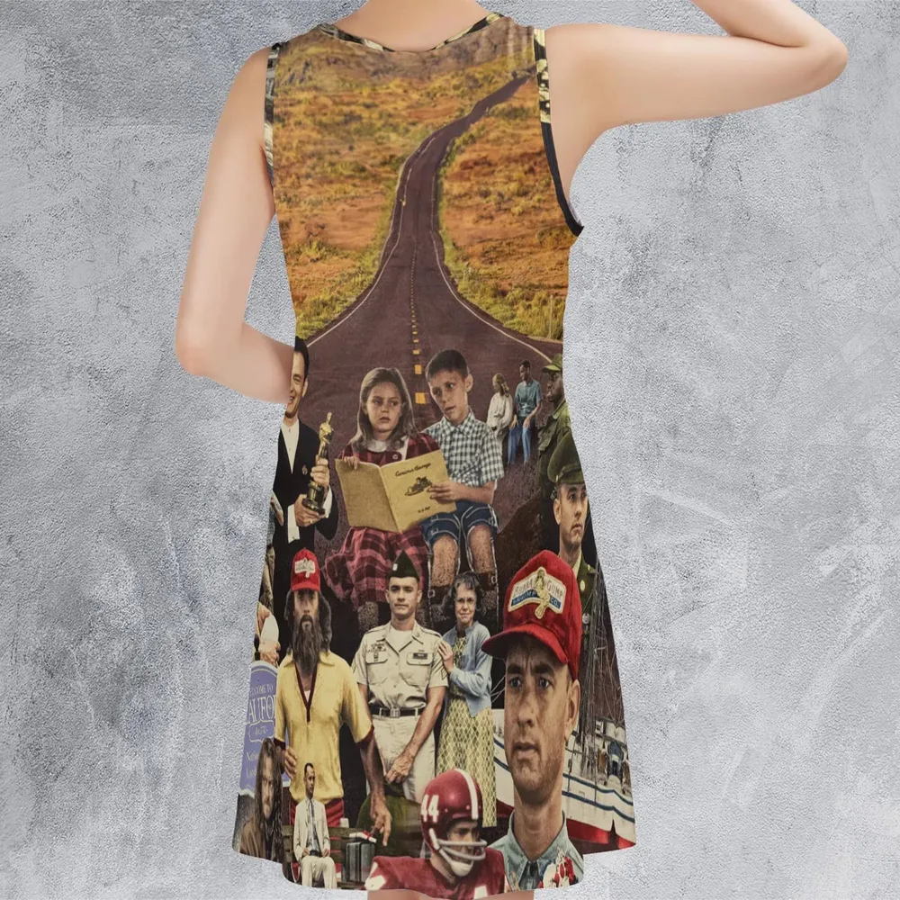 Forrest Gump's Journey Collage Sleeveless Dress - 3