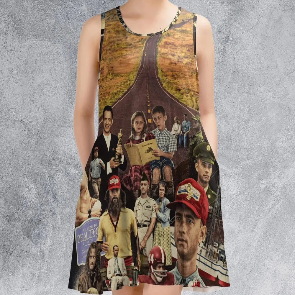 Forrest Gump's Journey Collage Sleeveless Dress - 2