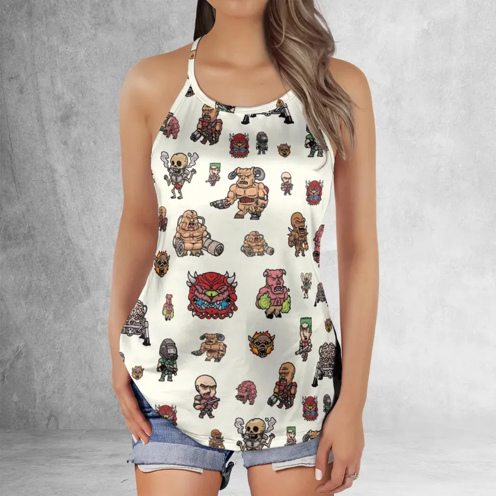 Doom Chibi Characters Criss Cross Tank Top - 2