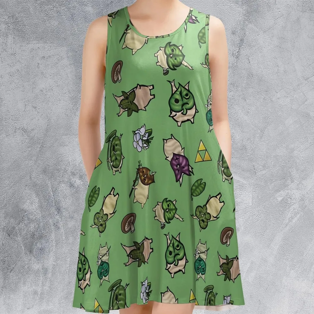 Korok Style The Legend of Zelda Sleeveless Dress - 2
