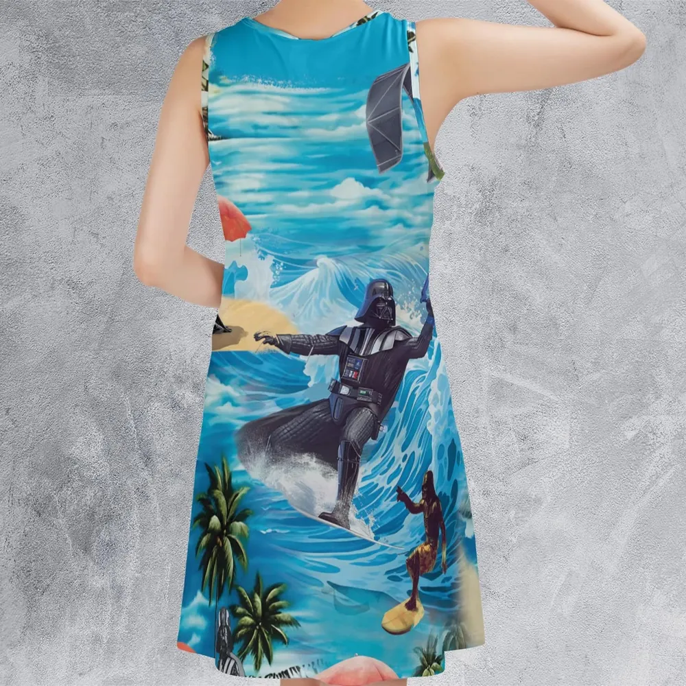 Darth Vader Surfing Sleeveless Dress - 3