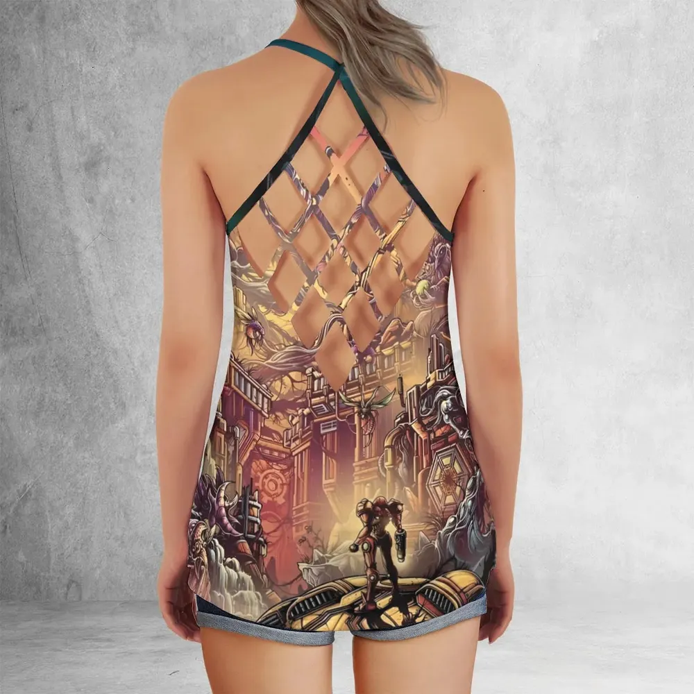 Metroid Prime Criss Cross Tank Top - 3