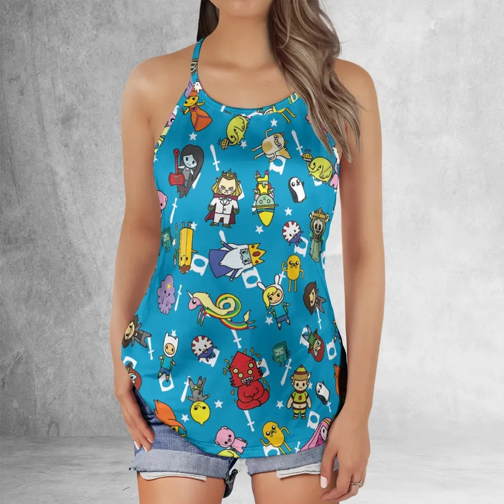 Adventure Time Characters Doodle Criss Cross Tank Top - 2