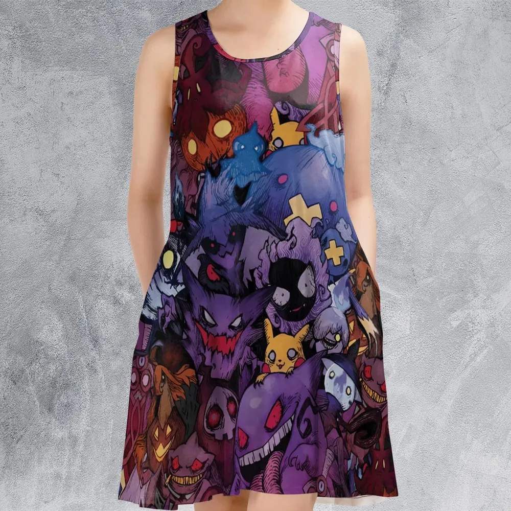 Scaries Poison Pokemon Sleeveless Dress - 2