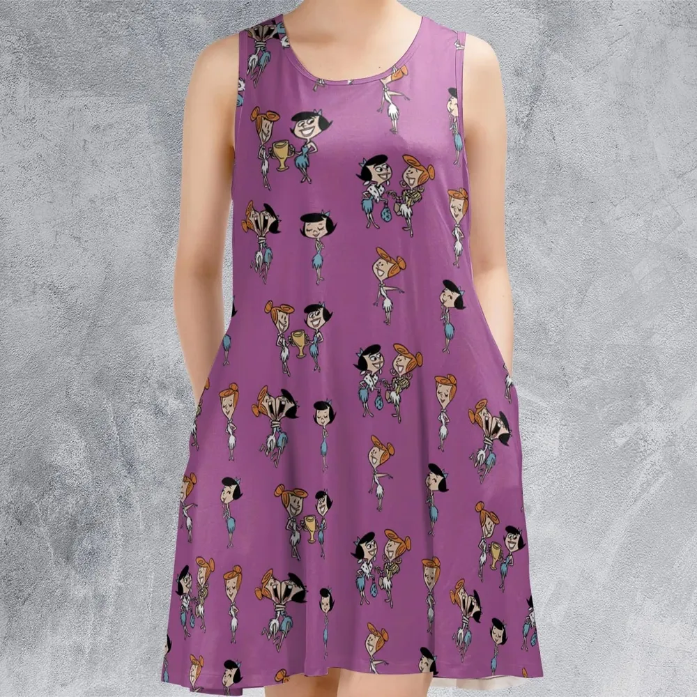 Wilma and Betty The Flintstones Sleeveless Dress - 2