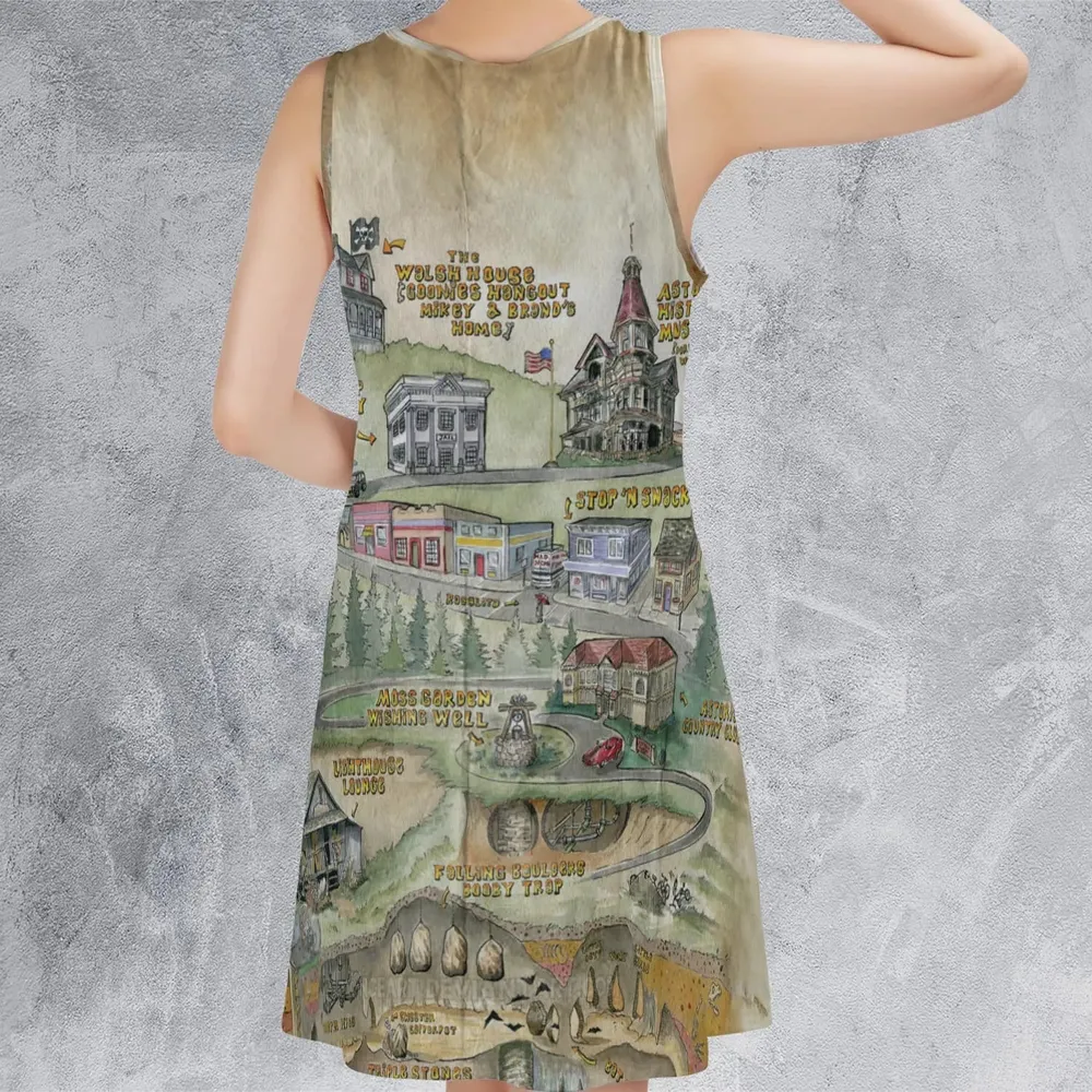 The Goonies Adventure Map Sleeveless Dress - 3