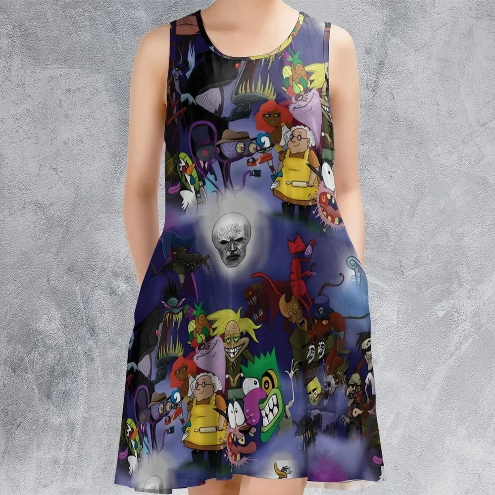 Fearless Courage the Cowardly Dog Sleeveless Dress - 2