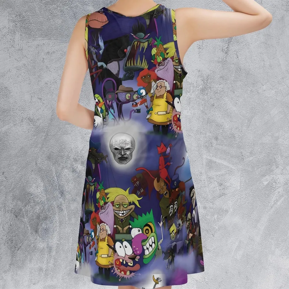 Fearless Courage the Cowardly Dog Sleeveless Dress - 3