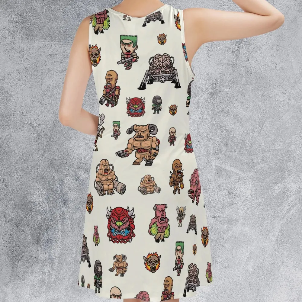 Doom Chibi Characters Sleeveless Dress - 3