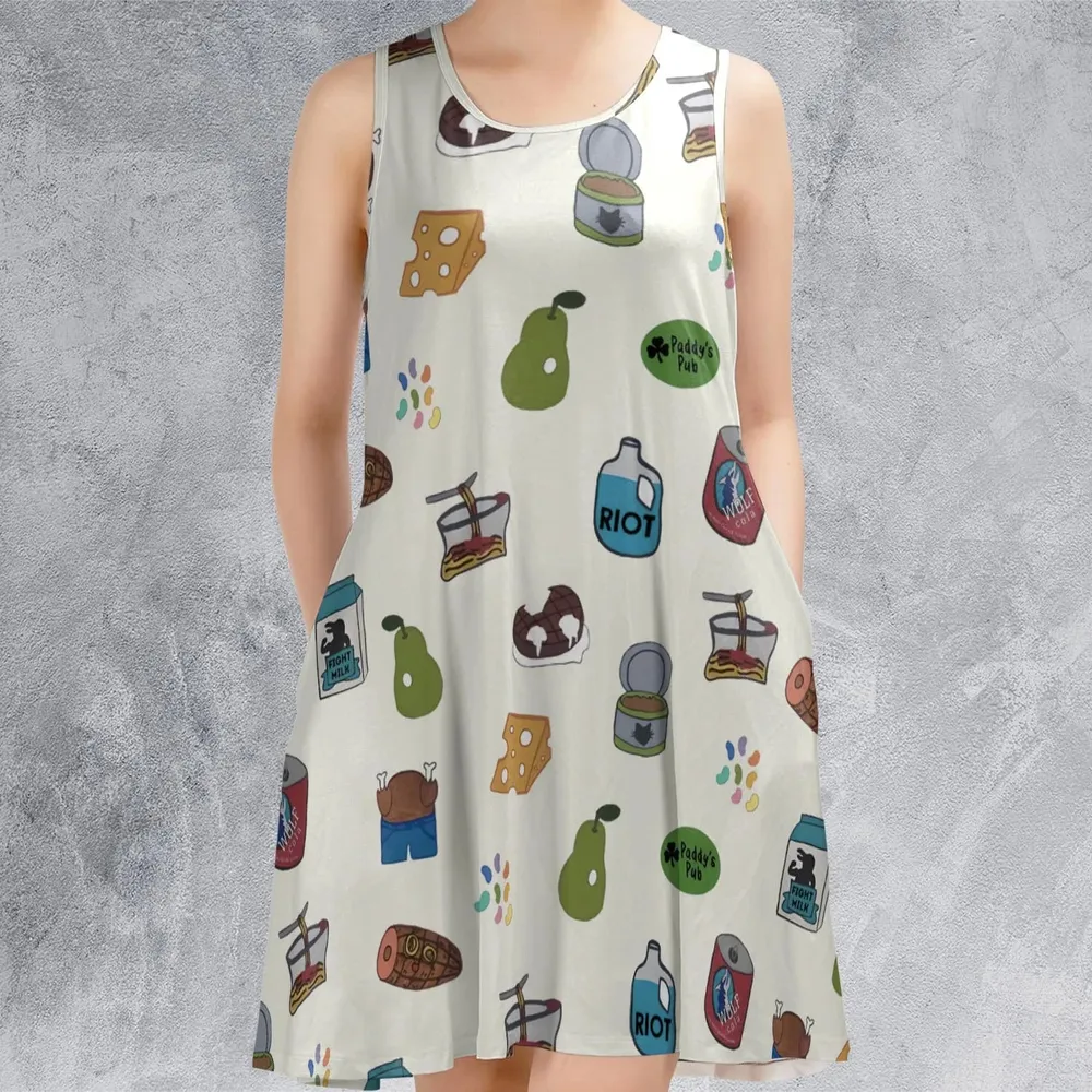 The Food of It's Always Sunny In Philadelphia Sleeveless Dress - 2