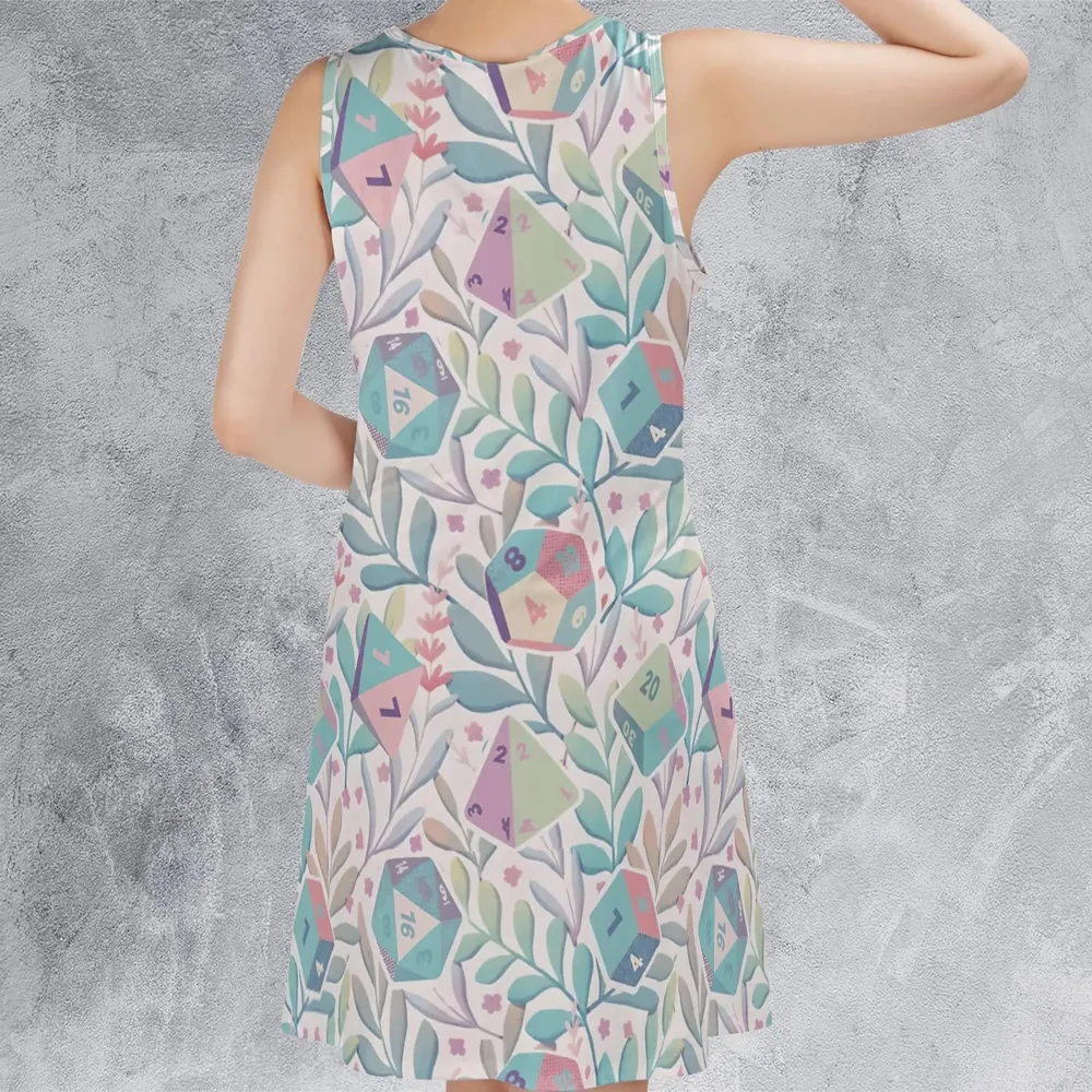 Dice Flower Soft DnD Sleeveless Dress - 3