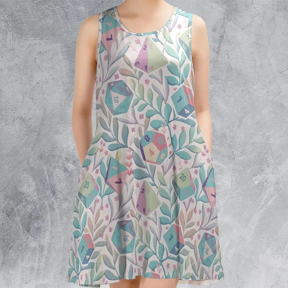 Dice Flower Soft DnD Sleeveless Dress - 2