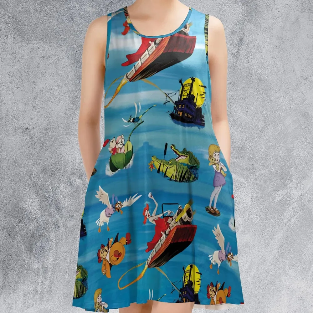 Chasing The Rescuers Characters Sleeveless Dress - 2