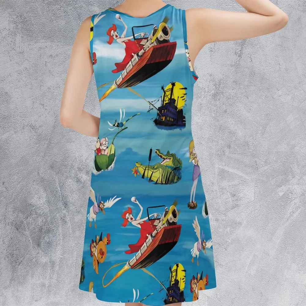 Chasing The Rescuers Characters Sleeveless Dress - 3