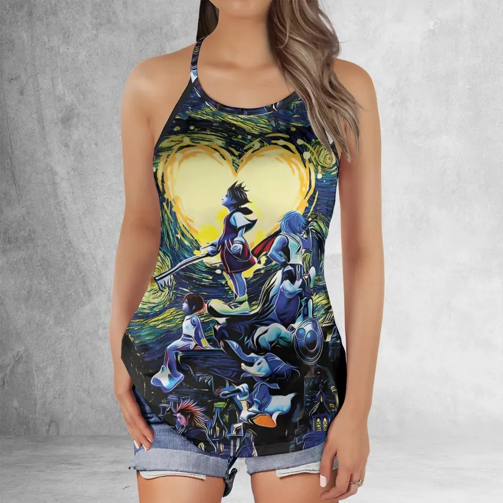 Kingdom Hearts Starry Night Criss Cross Tank Top - 2