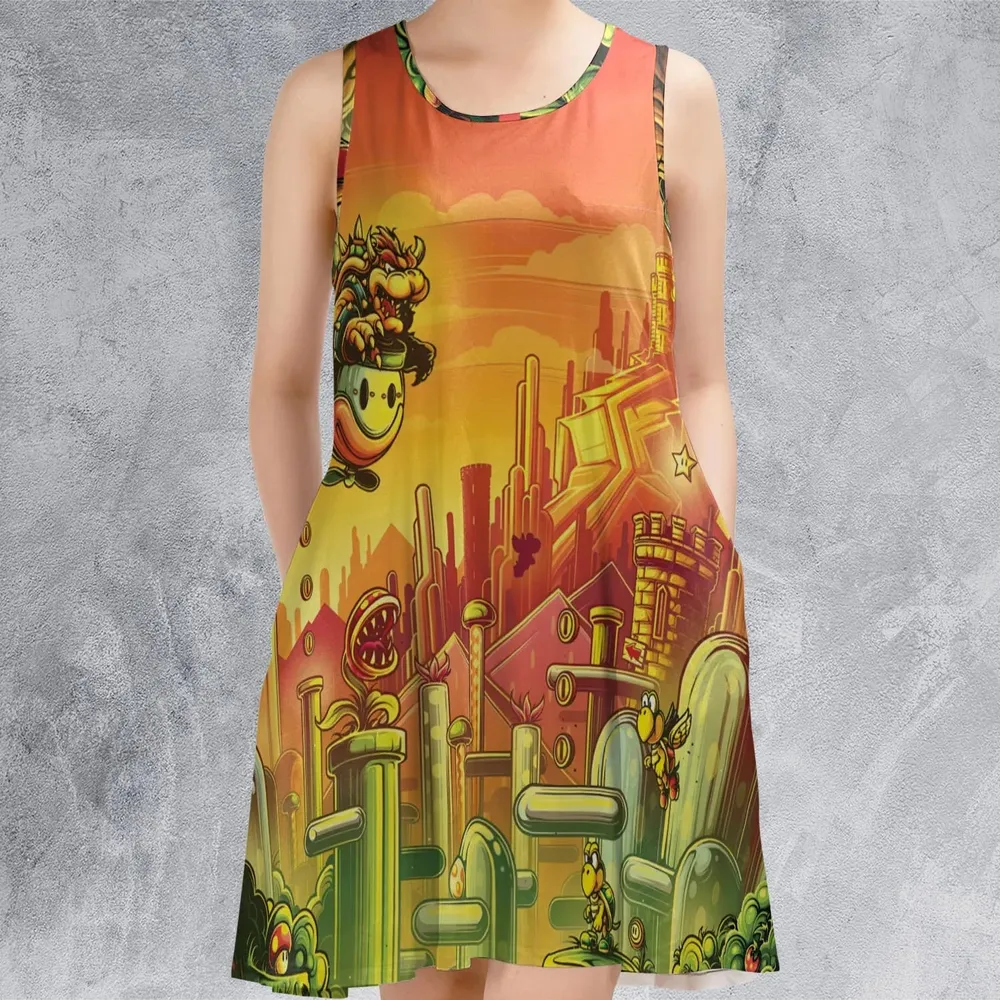 Plumber Kingdom Super Mario Sleeveless Dress - 2