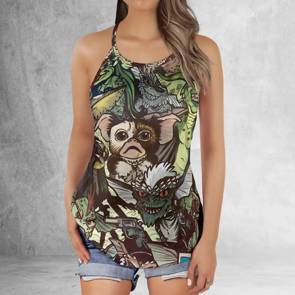 Tropical Gremlins Criss Cross Tank Top - 2