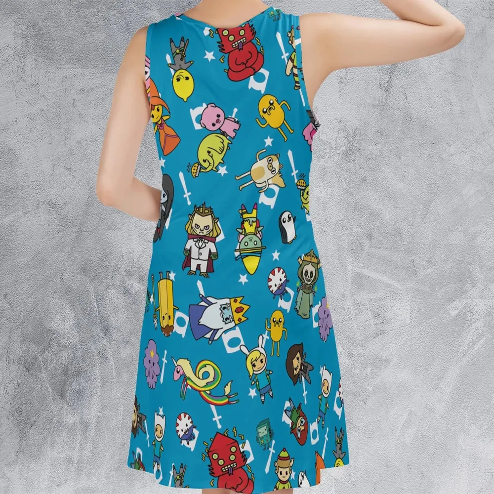 Adventure Time Characters Doodle Sleeveless Dress - 3