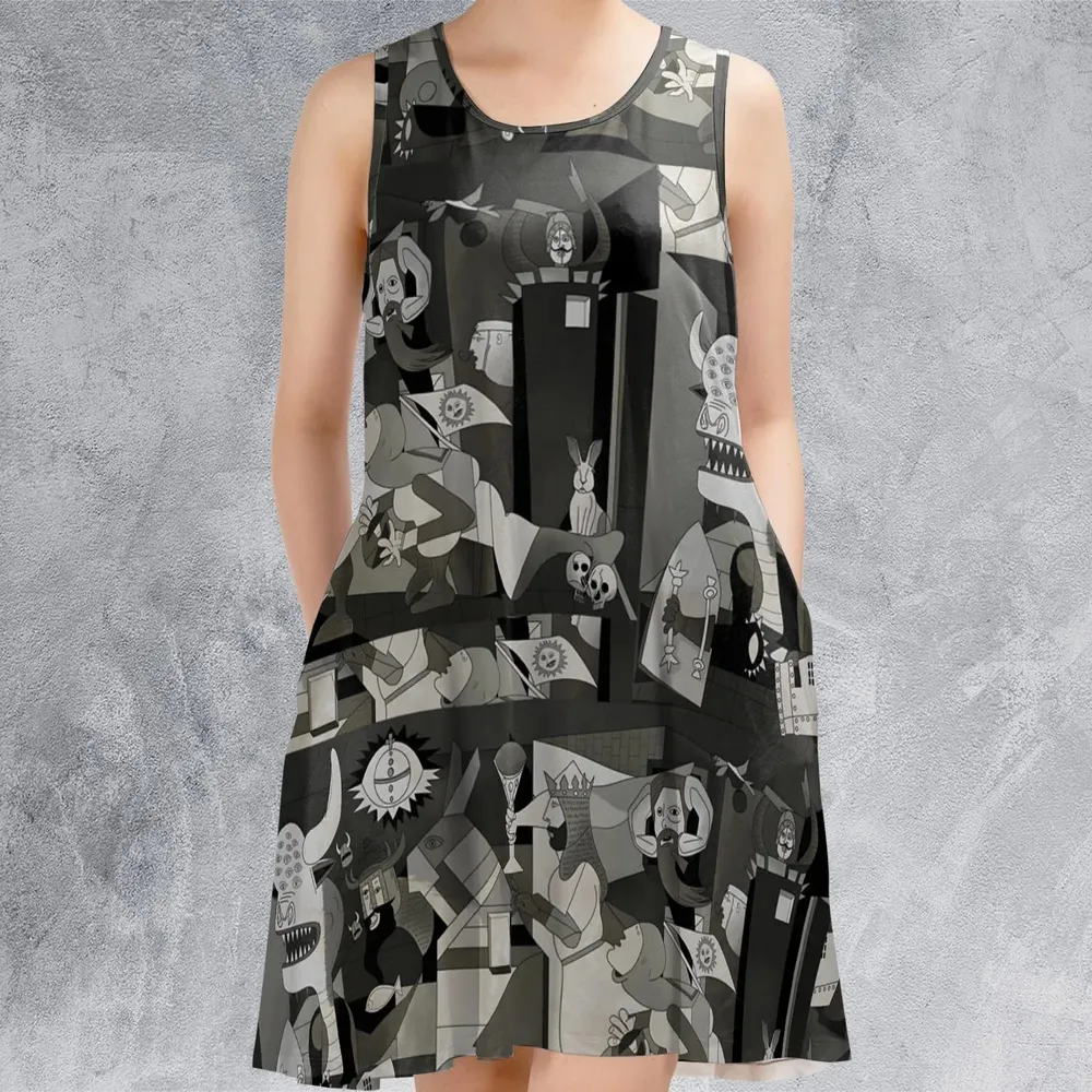 Monty Picasso Style Art Sleeveless Dress - 2