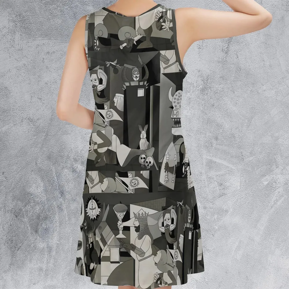 Monty Picasso Style Art Sleeveless Dress - 3