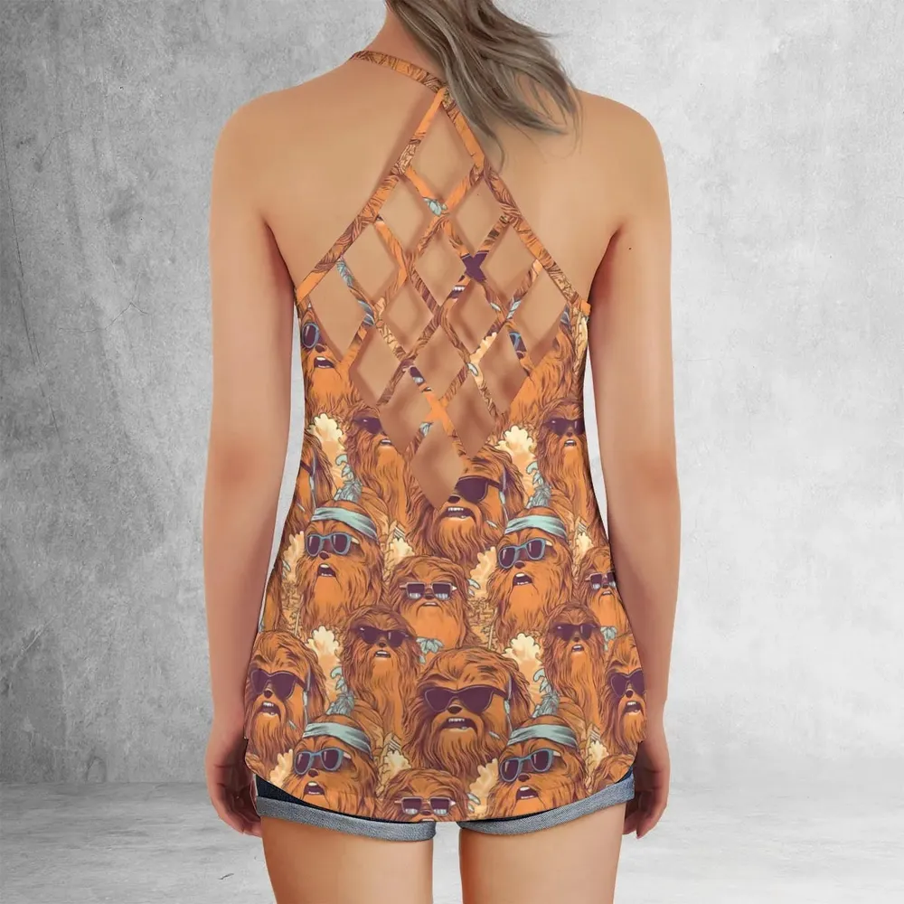 Retro Chewy Summer Vibes Criss Cross Tank Top - 3