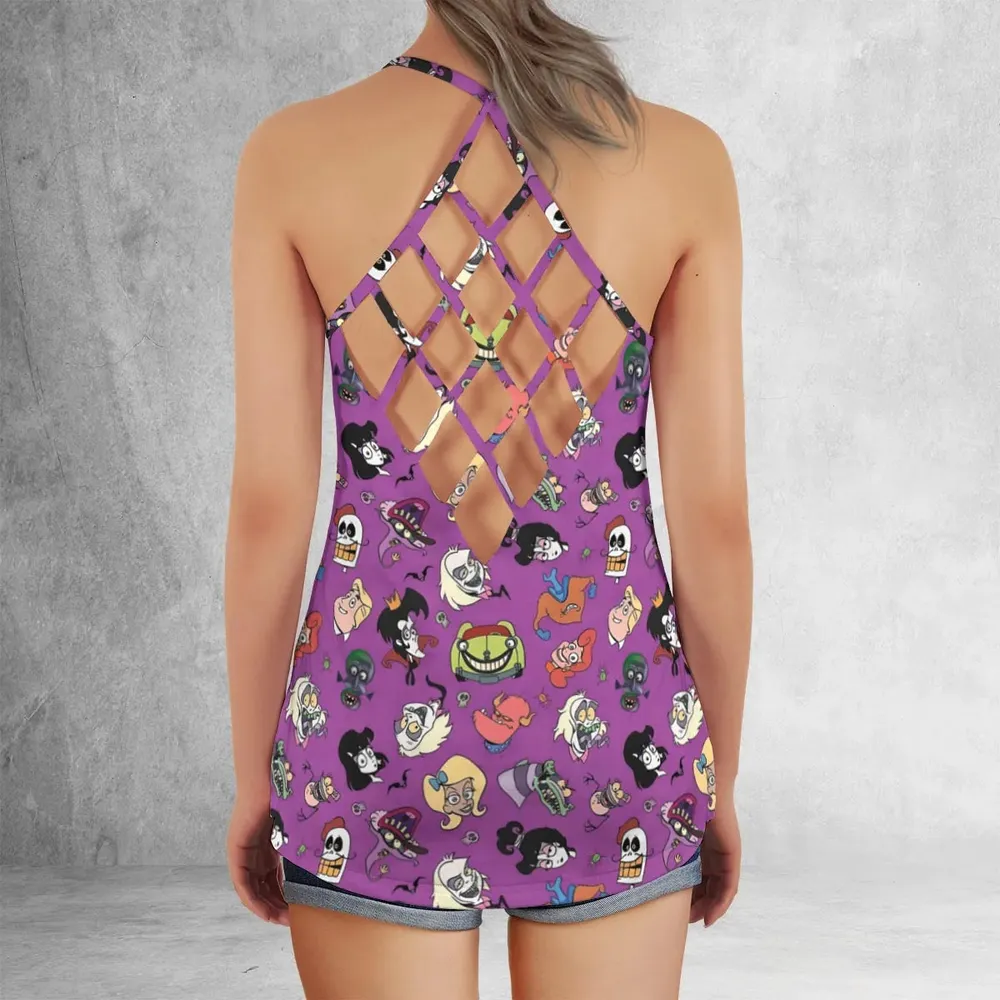 Beetlejuice Cartoon Vintage Criss Cross Tank Top - 3