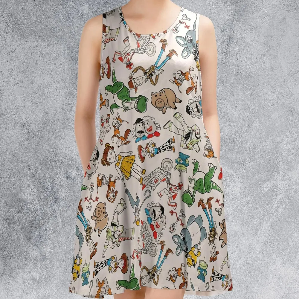 Toy Story Toss Pattern Sleeveless Dress - 2