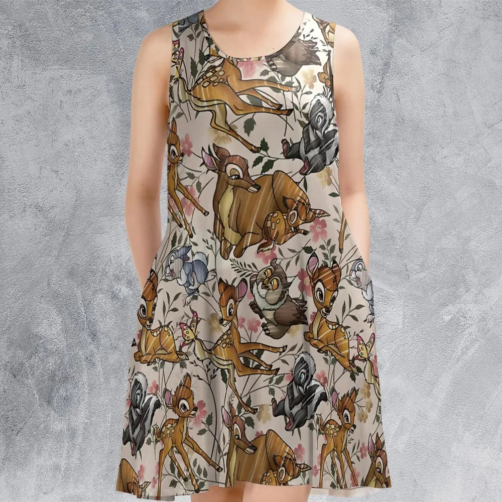 Little Wild Bambi Sleeveless Dress - 2