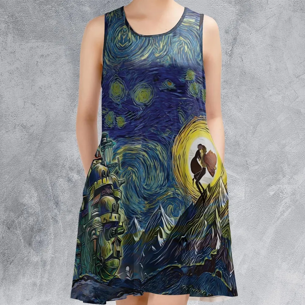 Howl’s Moving Castle Starry Night Sleeveless Dress - 2