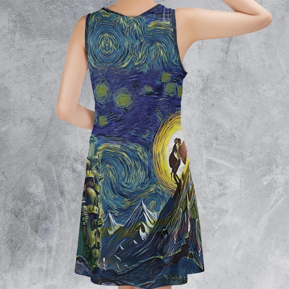 Howl’s Moving Castle Starry Night Sleeveless Dress - 3