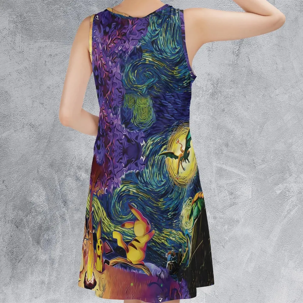 Pokemon Starry Night Campfire Sleeveless Dress - 3