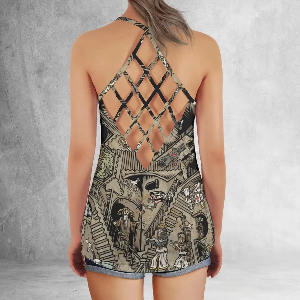 Monty Escher’s Relativity Criss Cross Tank Top - 3