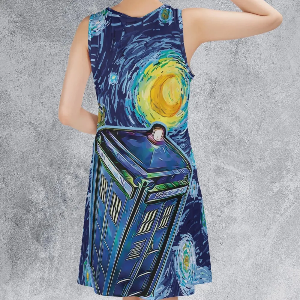 Tardis Starry Night Doctor Who Sleeveless Dress - 3
