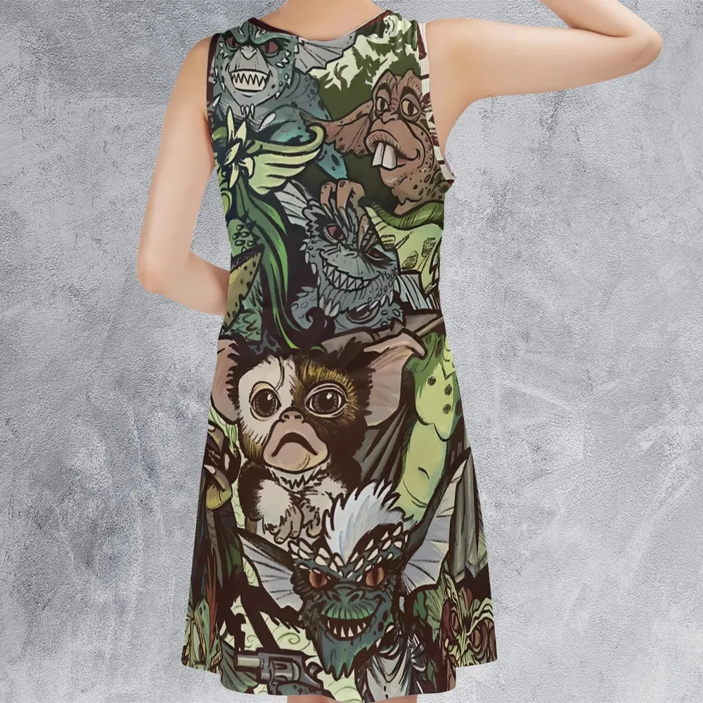 Tropical Gremlins Sleeveless Dress - 3