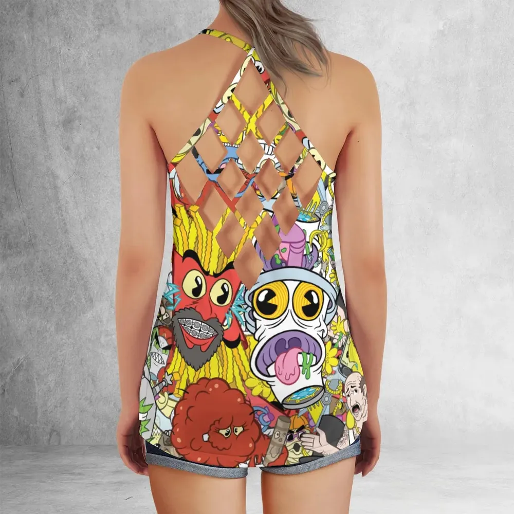 Pure Chaos Aqua Teen Hunger Force Criss Cross Tank Top - 3