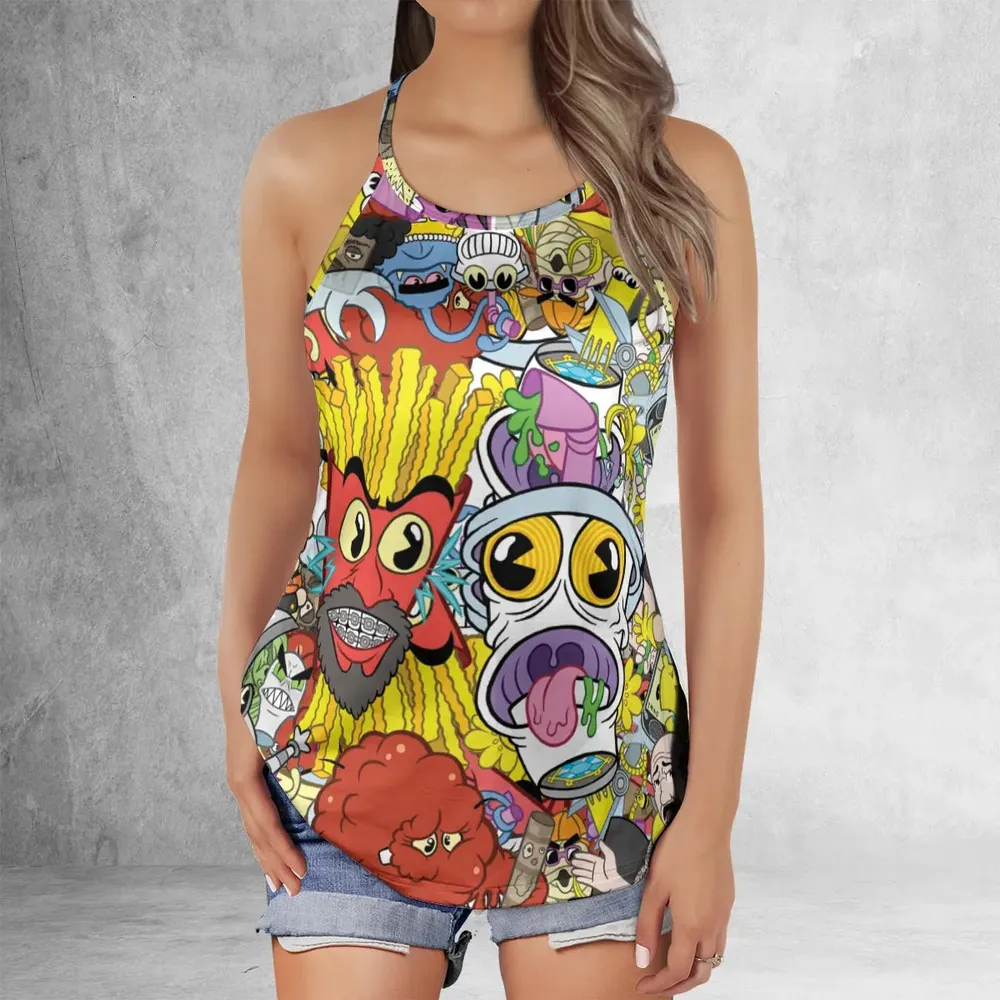 Pure Chaos Aqua Teen Hunger Force Criss Cross Tank Top - 2