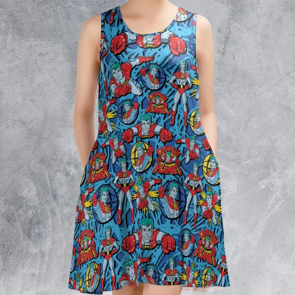 Hero of the Environment Captain Planet and the Planeteers Sleeveless Dress - 2