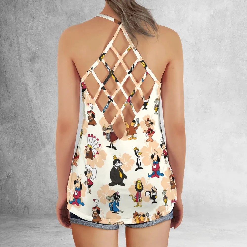 Nostalgia Underdog Characters Criss Cross Tank Top - 3