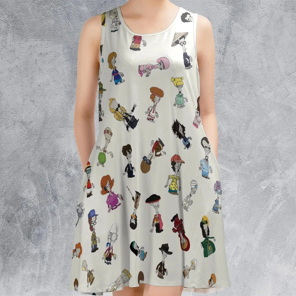 Roger persona Pop culture American Dad Sleeveless Dress - 2