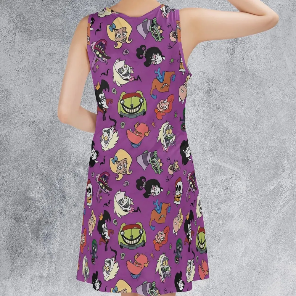 Beetlejuice Cartoon Vintage Sleeveless Dress - 3