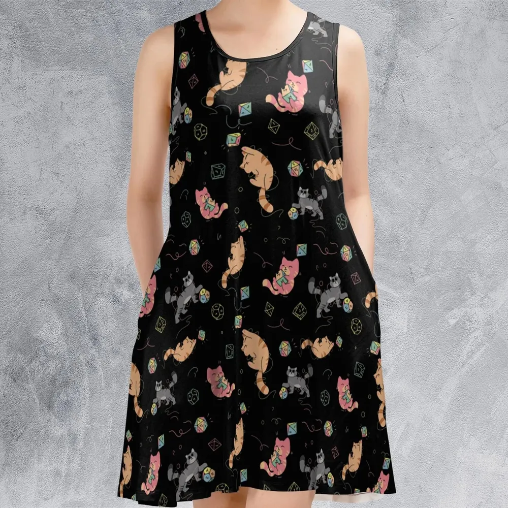 Dice Cat DnD Sleeveless Dress - 2