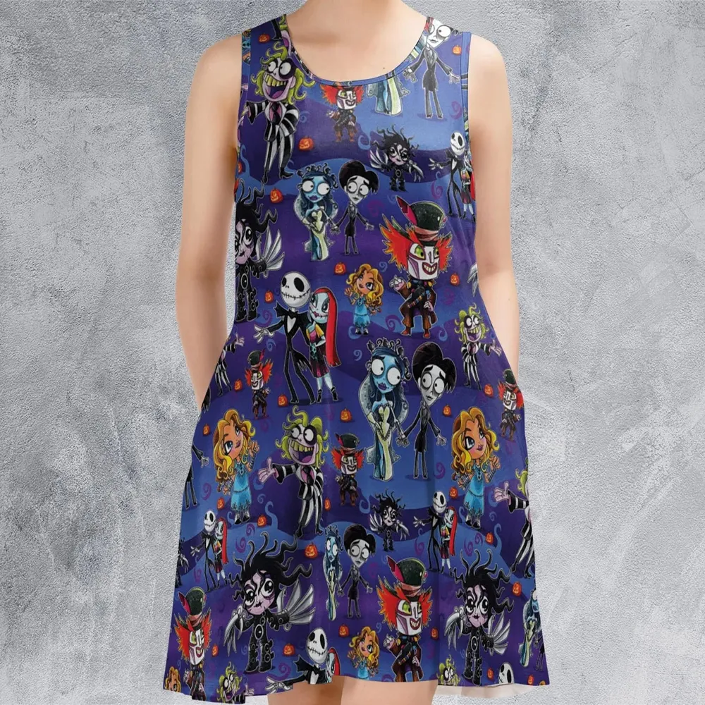Tim Burton Movies Sleeveless Dress - 2