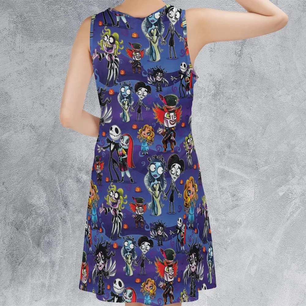 Tim Burton Movies Sleeveless Dress - 3