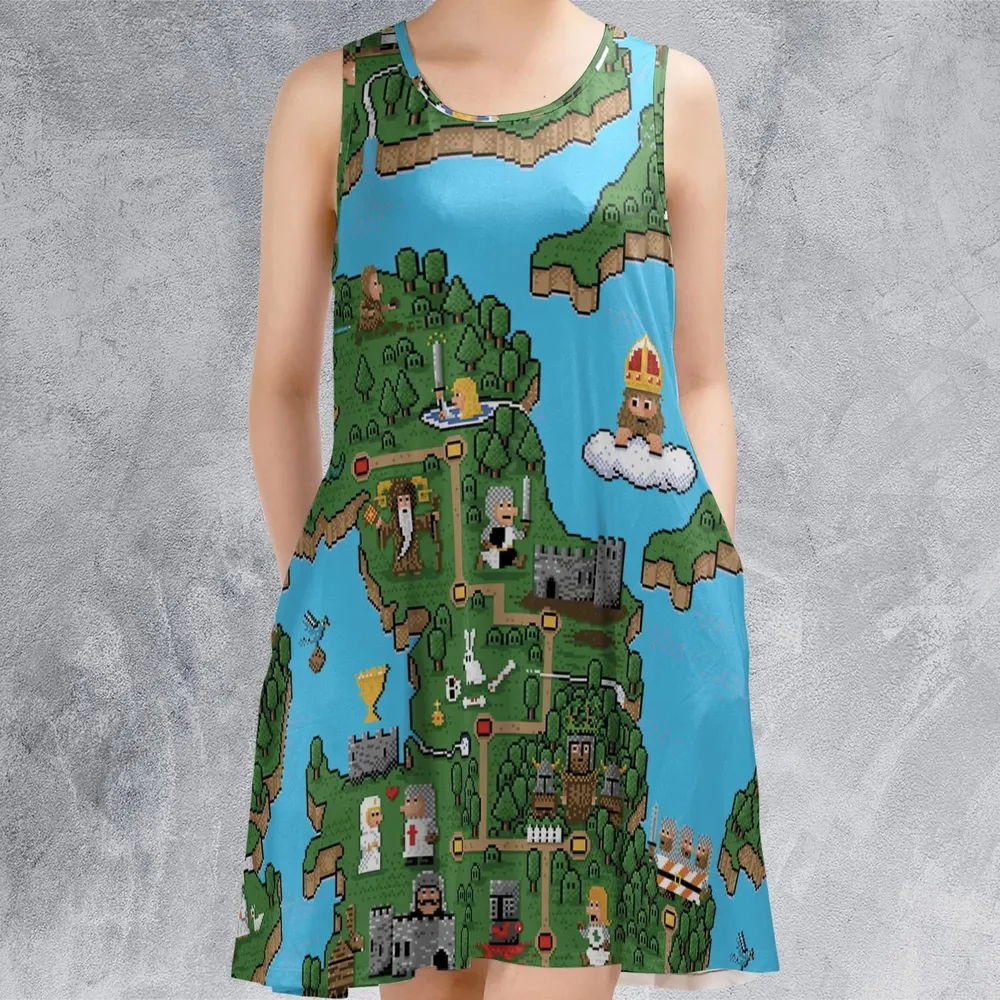 Pixel Art Python Monty Python Sleeveless Dress - 2