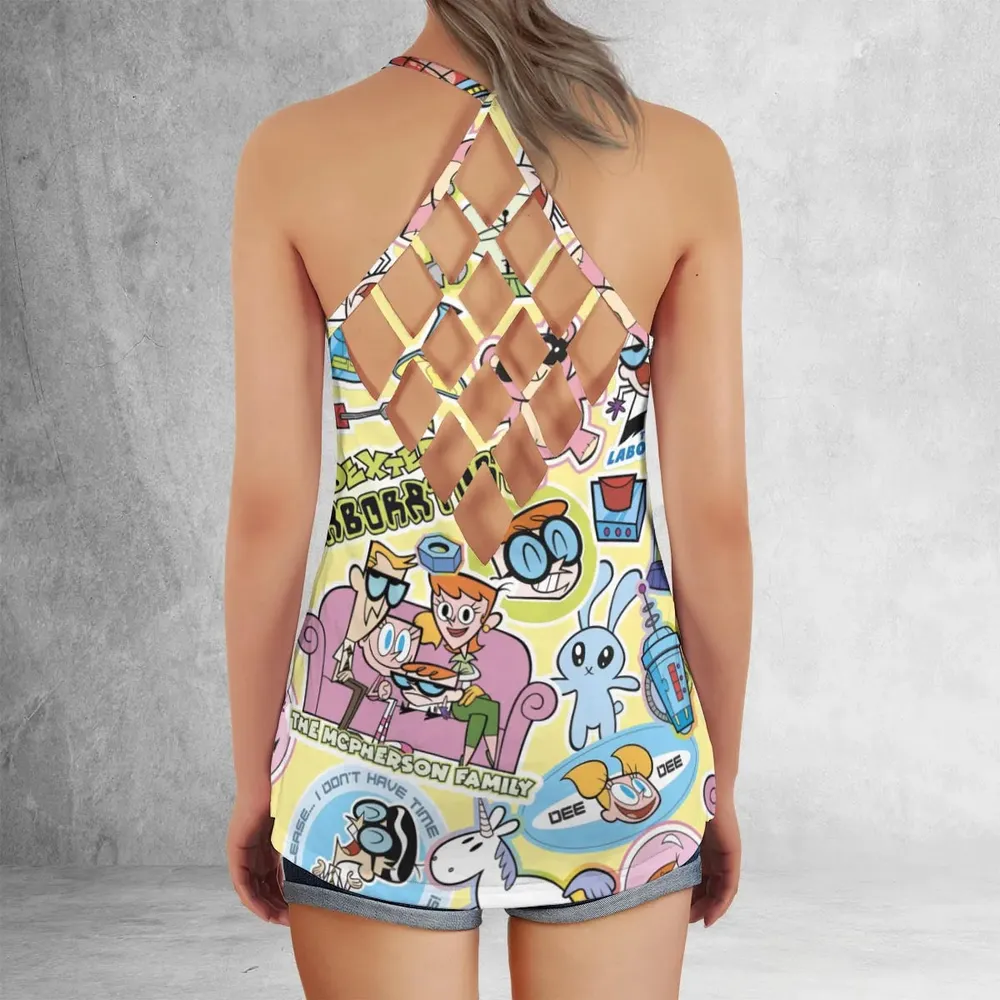 Dee Dee Mandark Dexter's Laboratory Funny Criss Cross Tank Top - 3