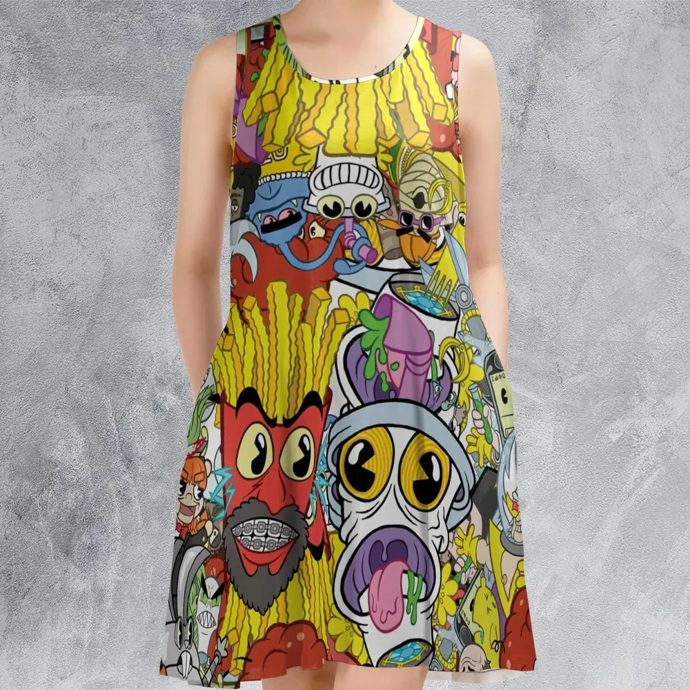 Pure Chaos Aqua Teen Hunger Force Sleeveless Dress - 2