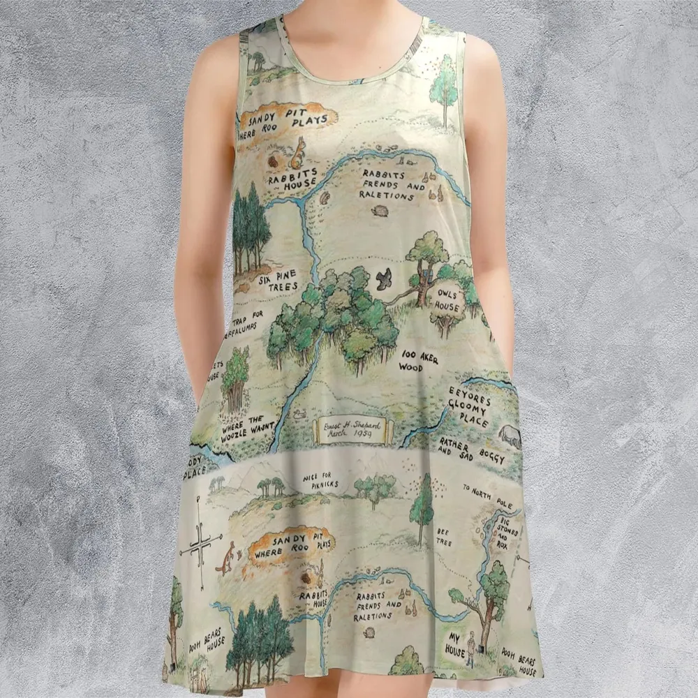 Hundred Acre Wood Map Sleeveless Dress - 2