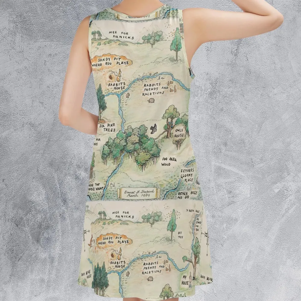 Hundred Acre Wood Map Sleeveless Dress - 3