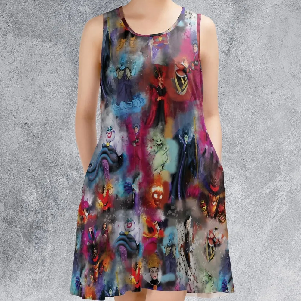 Watercolor Villains Sleeveless Dress - 2